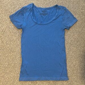 Blue Short Sleeve maternity top